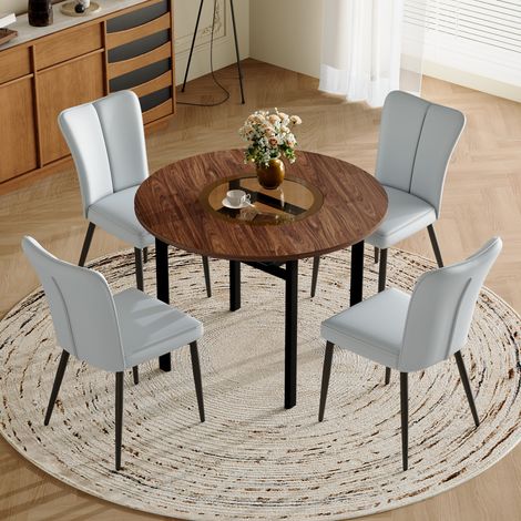 Conjunto mesa comedor redonda con 4 sillas OKMYHOME (1/5)
