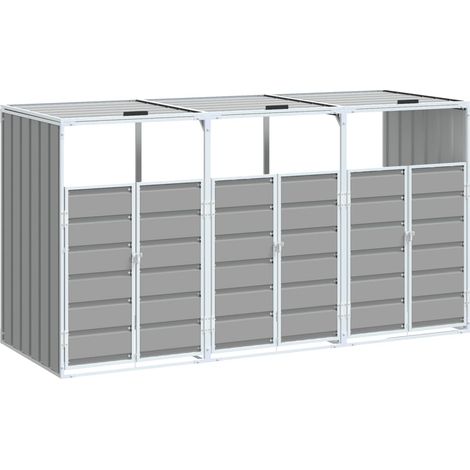 Maison Exclusive - Mülltonnenbox für 3 Tonnen Grau 216x81x115 cm