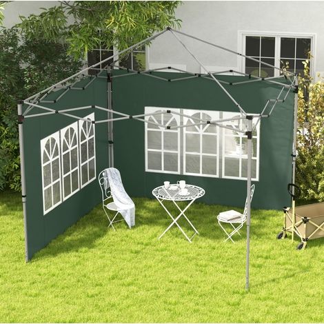 2 panneaux latéraux pour pavillon 3x3/3x4 m, fenêtre, imperméable vert, Oxford FloraGrace (1/5)