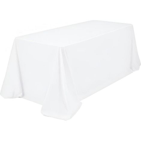 Tischdecke Rechteckig 229x396 cm Weiß Polyester Knitterfrei Easy Clean