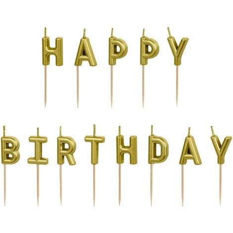 Candeline di compleanno dorate, 13 pezzi