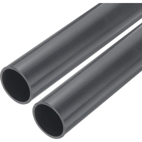 Tube Rigide PVC Tuyau Rond Tuyauterie Matériel Tuyauterie 28.2mm ID 32mm OD 9" Longueur Gris Foncé Haute Résistance pour Tuyau D'Eau, Artisanat, Gaine Câble 2Pièces (1/5)