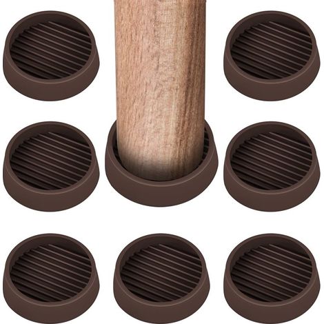 Patins antidérapants en caoutchouc pour roulettes : 5 x 5 cm, pour meubles et canapés. Lot de 8 patins antidérapants ultra-résistants pour protéger les sols lisses. (1/5)