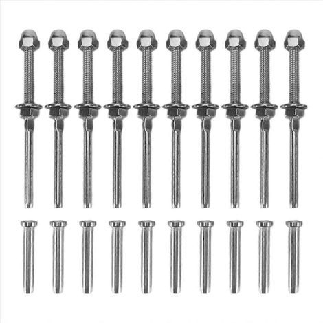 Kit de fixation pour câble de garde-corps avec boulon fileté et boule de pédale, embout 0,32 cm (1/5)