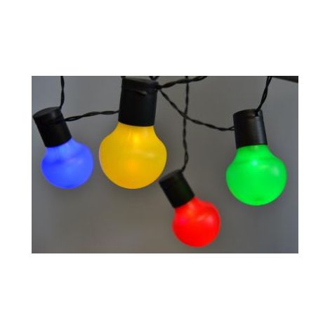 Lichterkette mit 50 LED bunte Kugeln, 5m Zuleitung