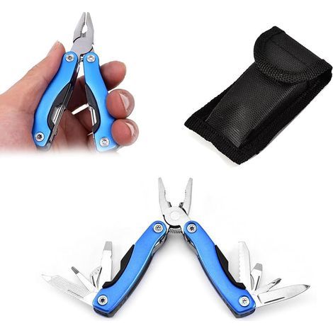 11 in 1 Pinza Multifunzione in Acciaio Inossidabile, Attrezzo Multifunzione con Cacciavite, Lima, Apriscatole, Tronchese per Cavi, per Esterni, Sopravvivenza, Campeggio, Escursionismo, Regalo Uomo, Re (1/4)