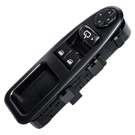 Interruptor del regulador de la ventana delantera izquierda OE 6554.ZJ. Compatible con Jumpy/Dispatch, Expert/Master y Scudo (años 2007-2016). Botón del regulador de la ventana eléctrica. (1/5)