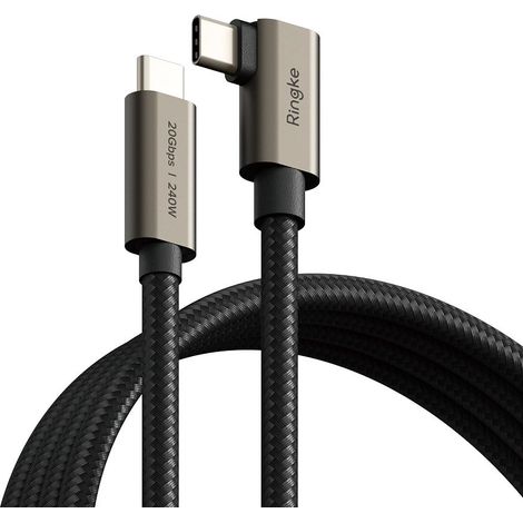 Ringke USB 3.2 Gen 2x2 Typ-C 90-Grad-Kabel PD240W 200 cm schwarz (1/5)