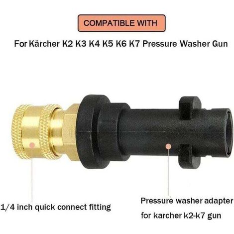 Adattatore per pistola idropulitrice Bardusch con raccordo femmina a connessione rapida da 1/4". Compatibile con le idropulitrici Karcher/Kärcher serie K: K2, K3, K4, K5, K6, K7. (1/3)