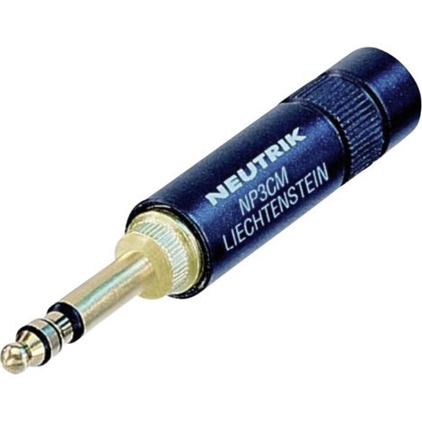 Neutrik NP3CM-B,STEREO Klinken-Steckverbinder 5.23 mm Stecker, gerade Polzahl: 3 Stereo Schwarz 1 St