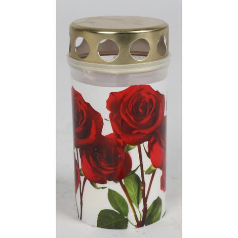 15x Grablicht Rosen Kerzen Leuchte Friedhof Schmuck Laterne Dekoration Brenner (1/2)