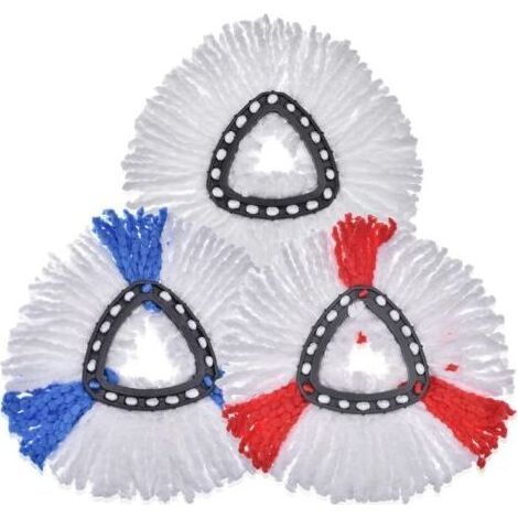 Remplacement de têtes de vadrouille 3 pièces, recharges de vadrouille en microfibre pour tête de vadrouille rotative, remplacement de tête de vadrouille EasyWring pour nettoyage de sol (1/5)