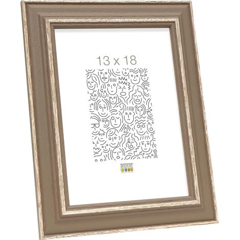 Cadre Bois Couleur Beige Photo 13x18cm S221F3 (1/5)