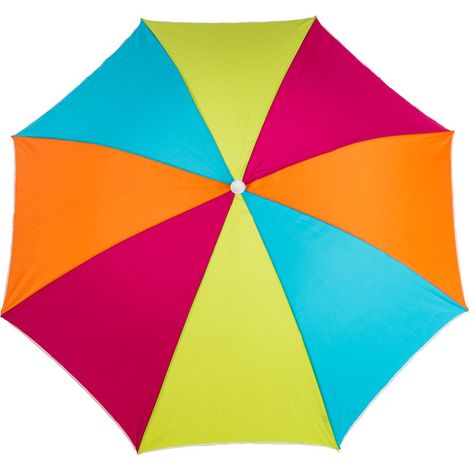 Ac-Deco – Parasol de plage droit 1.80m multicolore – Résistant aux UV – Mât en aluminium – Idéal pour terrasses et jardins (1/5)