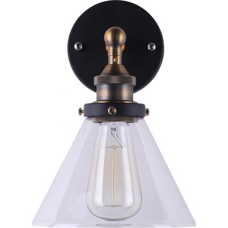 Edison Crystal Lampshade Wall Lamp - Carbon Steel Bronze