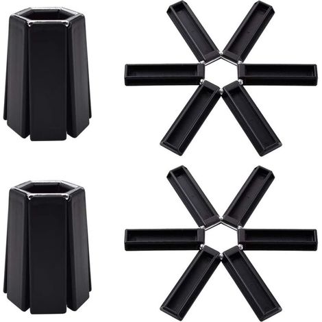 Lot de 4 dessous de plat pliables et antidérapants, isolants thermiques créatifs pour la cuisine et la salle à manger (1/4)