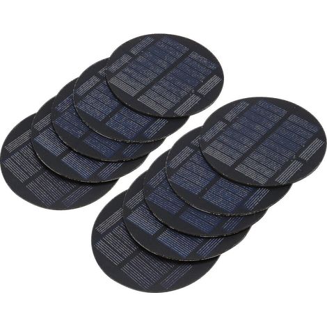 10 cellules solaires rondes 5,5 V 120 mA 0,55 W Li-Charr avec régulateur de tension pour lampe LED Sola (1/3)