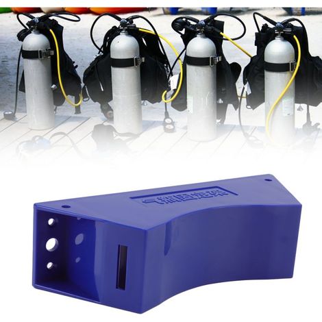 Support Cylinder Bracket sans marque - Fixation murale pour cylindre de gaz avec strap de sécurité et vis d'expansion - Bleu, plastique résistant, 325g (1/5)