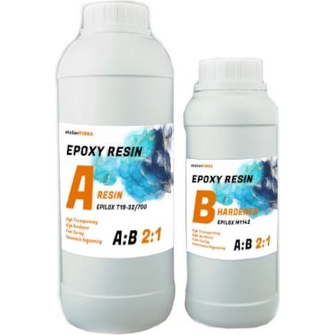 Kit de résine époxy transparente 1,5 kg, pour porte-clés, bijoux, sols 3D, plateaux de table (1/5)