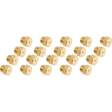 20 buses à jet en laiton M5x0,5 mm/0,68 mm pour conduite de propane/GPL, chauffe-eau, pièces de brûleur, kit de conversion au gaz GPL