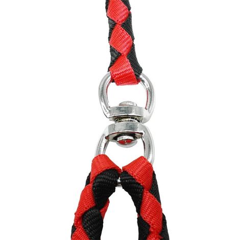 Laisse double pour deux chiens - Rouge et noir (1/5)