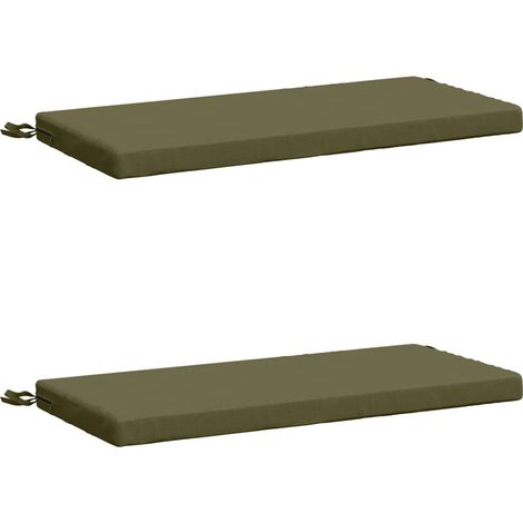 2pcs Coussins de banc, Coussins d'extérieur 100 % polyester Vert olive (1/5)