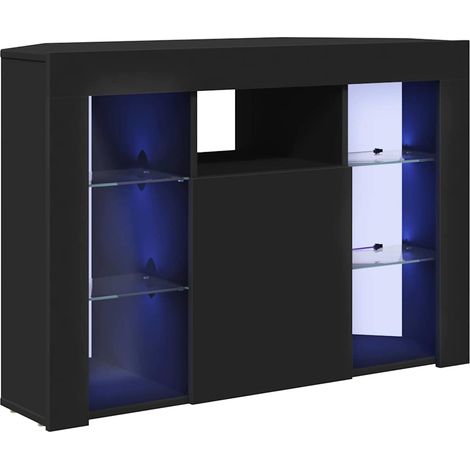 vidaXL Eck-LED-TV-Schrank Schwarz 100x40x68cm Holzwerkstoff (1/5)
