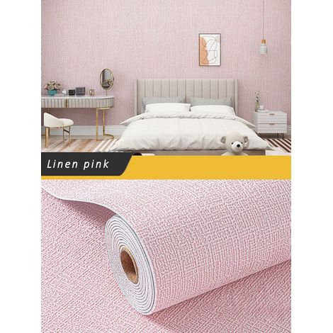 Papier peint autocollant (rose, 50 x 280 cm), revêtement mural épais pour fond de télévision, sticker mural décoratif en mousse (1/5)
