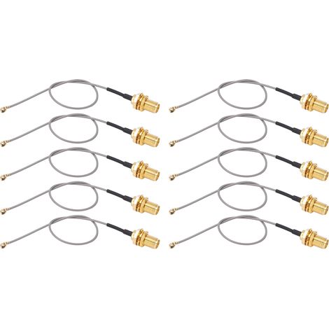 Packung mit 10 IPEX-auf-SMA-Koaxialadapterkabeln (Stecker), 50-Ohm-HF-Signalverlängerungen (1/5)