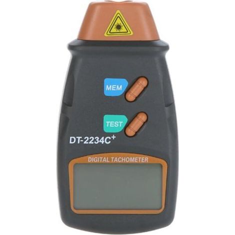 Tachymetre Laser - Numerique Sans Contact - Plage 10 9999 Tr/Min - Resolution 1 Tr/Min - Ecran LCD Grand Format - Pour Moteurs Electriques Et Thermiques - 1 Unite