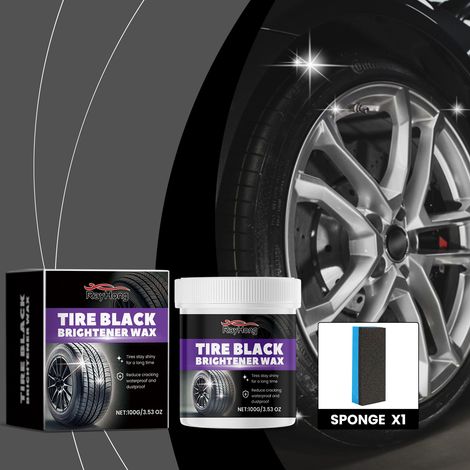 Car tire coating paste, tire coating, stain removal, brightening, car maintenance and refurbishment coating paste -- 100g + sponge -- BIEMMEDUE (1/5)