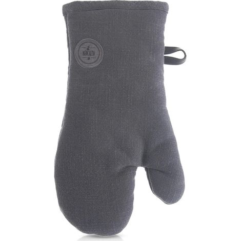 Gray cotton oven glove with magnet 32 cm 235492182 (1/5)