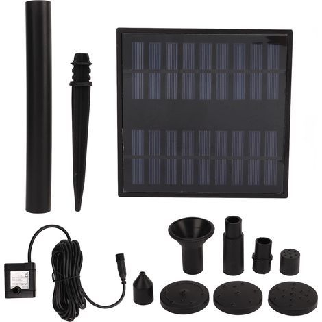 Pompe solaire pour fontaine et bain d'oiseaux 1,8 W, pompe à eau solaire haute efficacité pour bassin de jardin et piscine extérieure (1/5)