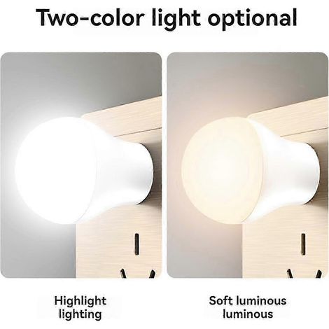 Lot de 10 mini lampes de nuit LED USB rechargeables avec batterie externe, lampes de lecture rondes pour la protection des yeux, nouveau modèle (1/5)