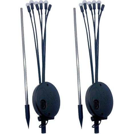 Lot de 2 lampes solaires lucioles, lampes de jardin étanches pour extérieur, lumière chaude -- (1/5)