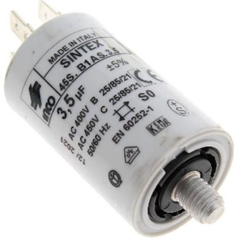 Condensateur - 3 Mf - 450 V - 55 X 28 Mm - Pour Lave-Vaisselle - 1 Pièce