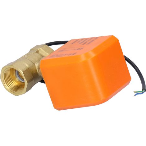 Électrovanne motorisée à boisseau sphérique 2 voies, laiton, 2 fils, équipement mécanique, DC12/24V, DN25 (1/5)