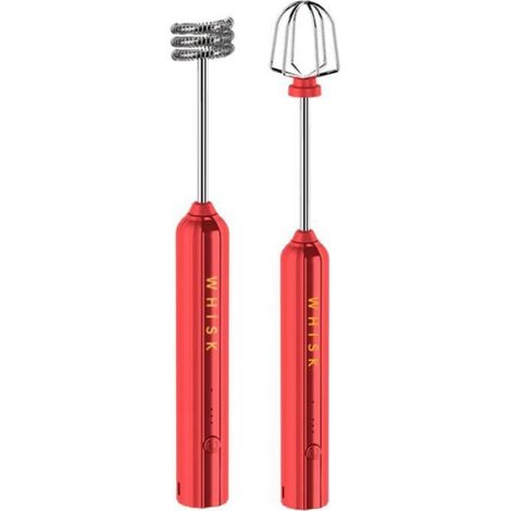 USB Rechargeable ÉLectrique Fouet Oeufs Batteur à Main MéLangeur de Café MéNage Lait Shaker MéLangeur Mousseur Mousseur Rouge (1/4)