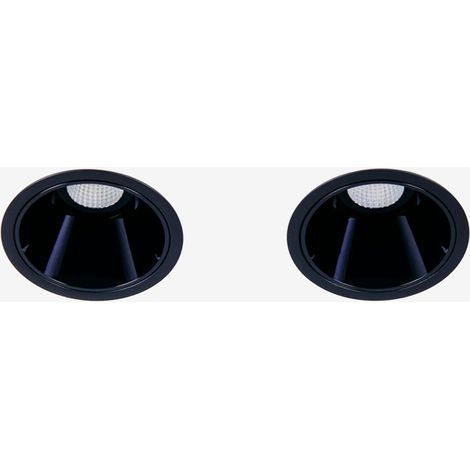 Pack de 2 downlights LED empotrables con marcos redondos Ø8 cm para exterior en aluminio Luisiana SKLUM (1/5)