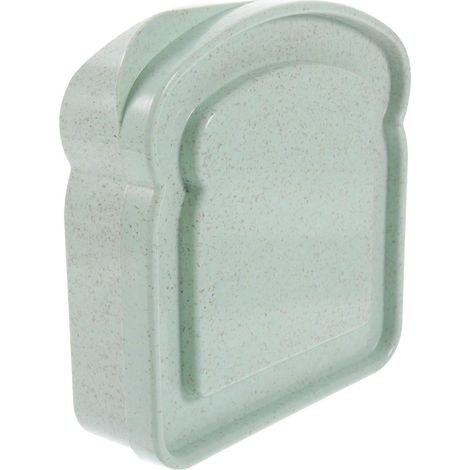 Boîte à sandwichs avec couvercle, boîte de rangement pour aliments, boîte à sandwichs pour toasts-13X12.3X4CM-Light Green (1/4)