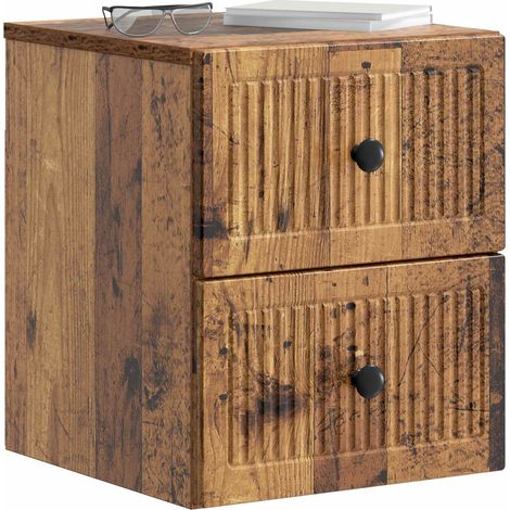 Comodino Armadio da Notte Mobiletto da notte a muro Legno antico 33 x 34,5 x 40 cm (1/5)