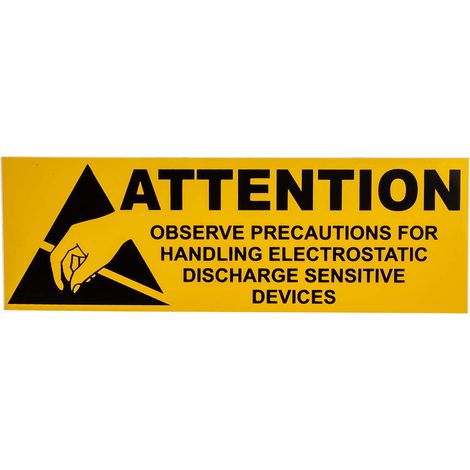 Etiquette ESD Jaune, "Attention" ( Prix pour 1 )