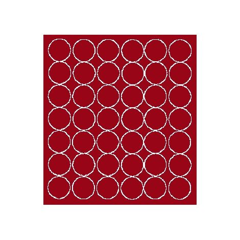 Autocollants ronds de 3 cm, 42 pièces, rouge foncé brillant