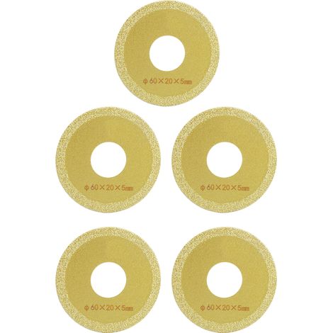 5 Pièces Disque Diamant 60mm pour Coupe Marbre, Lame de Scie à Frittage Or, Outils de Meulage Rapide (1/5)