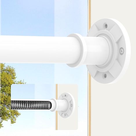 Tringle rideau sans perçage extensible blanche, 28mm barre rideau 78-283cm (1/5)