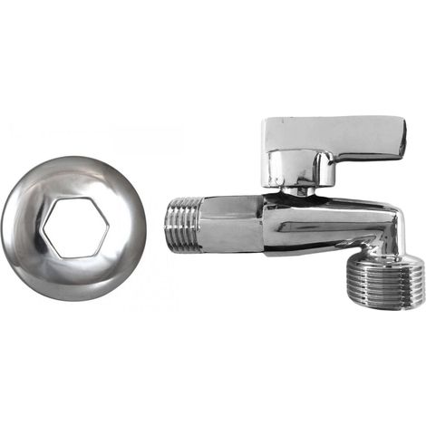 Robinet d'arrêt pour dessous de lavabo, machine a laver, en laiton lourd (1/2)