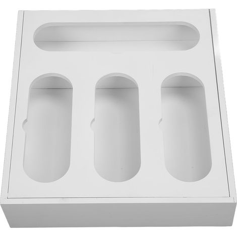Sac de conservation alimentaire en bambou poli, boîte de rangement à tiroir pour la cuisine et la maison, blanc (1/5)