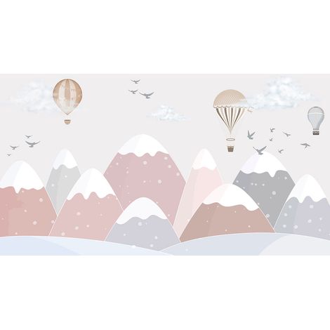 Papier peint panoramique Enfants - Montgolfières - 130 cm x 72 cm (1/2)