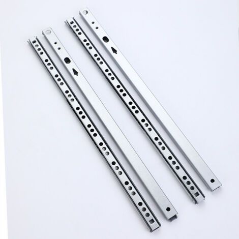 Schubladenführung, 2 Paar Metall-Kugellager-Schubladenführungen, Kugellagerführungen, Schubladenführungsschienen, Kugellagerführungen für Möbelschubladen, 246 x 17 x 10 mm (1/5)