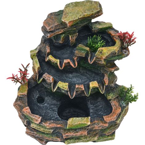 Fontaine de rocaille avec cascade, décoration de bureau, ornement de maison (701 avec brumisateur, hors norme, 220V UE) (1/5)
